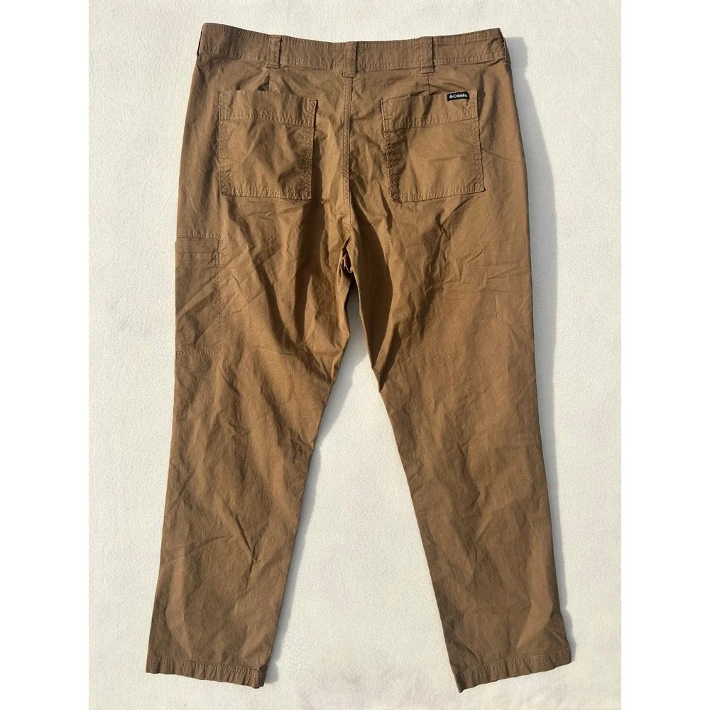 Columbia Mens Hiking Pants Brown Utility Cargo Straight‎ Leg Outdoor 38x28